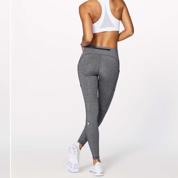 Lululemon Women's Heathered Grey Speed Up Tight *28" Leggings Sz 2 - Picture 4 of 11